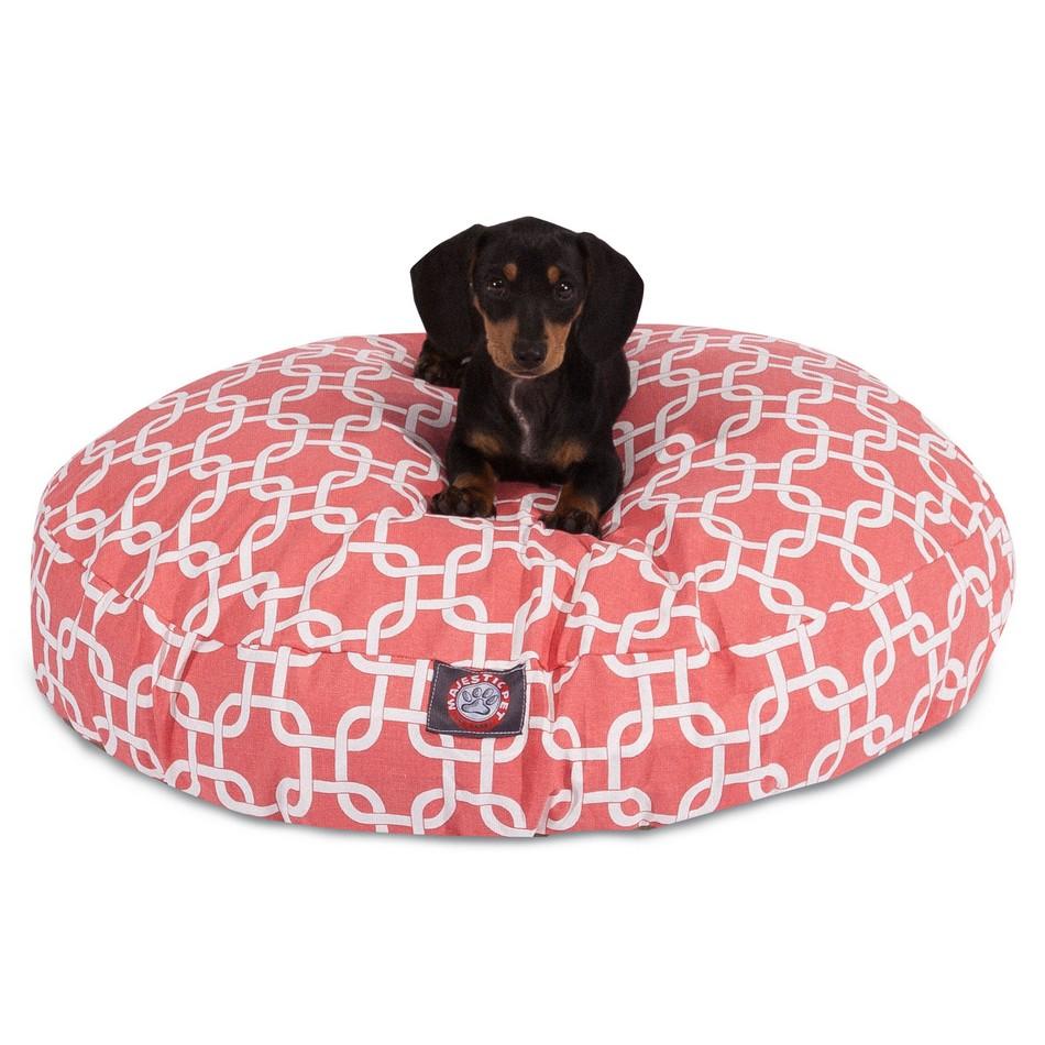 Washable round dog bed