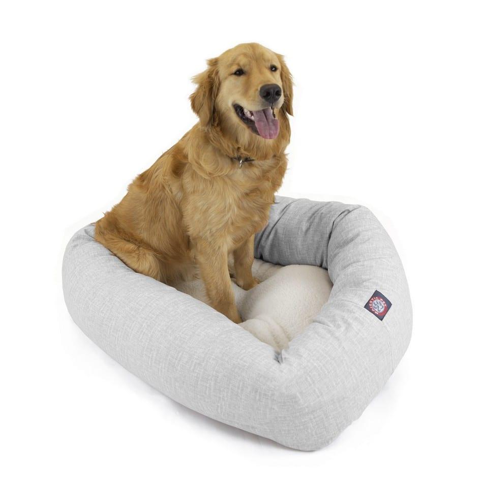Palette Heathered Sherpa Bagel Dog Bed