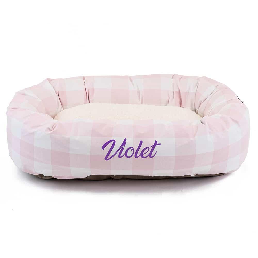 Anderson Check Sherpa Bagel Bed Personalized – Majestic Pet