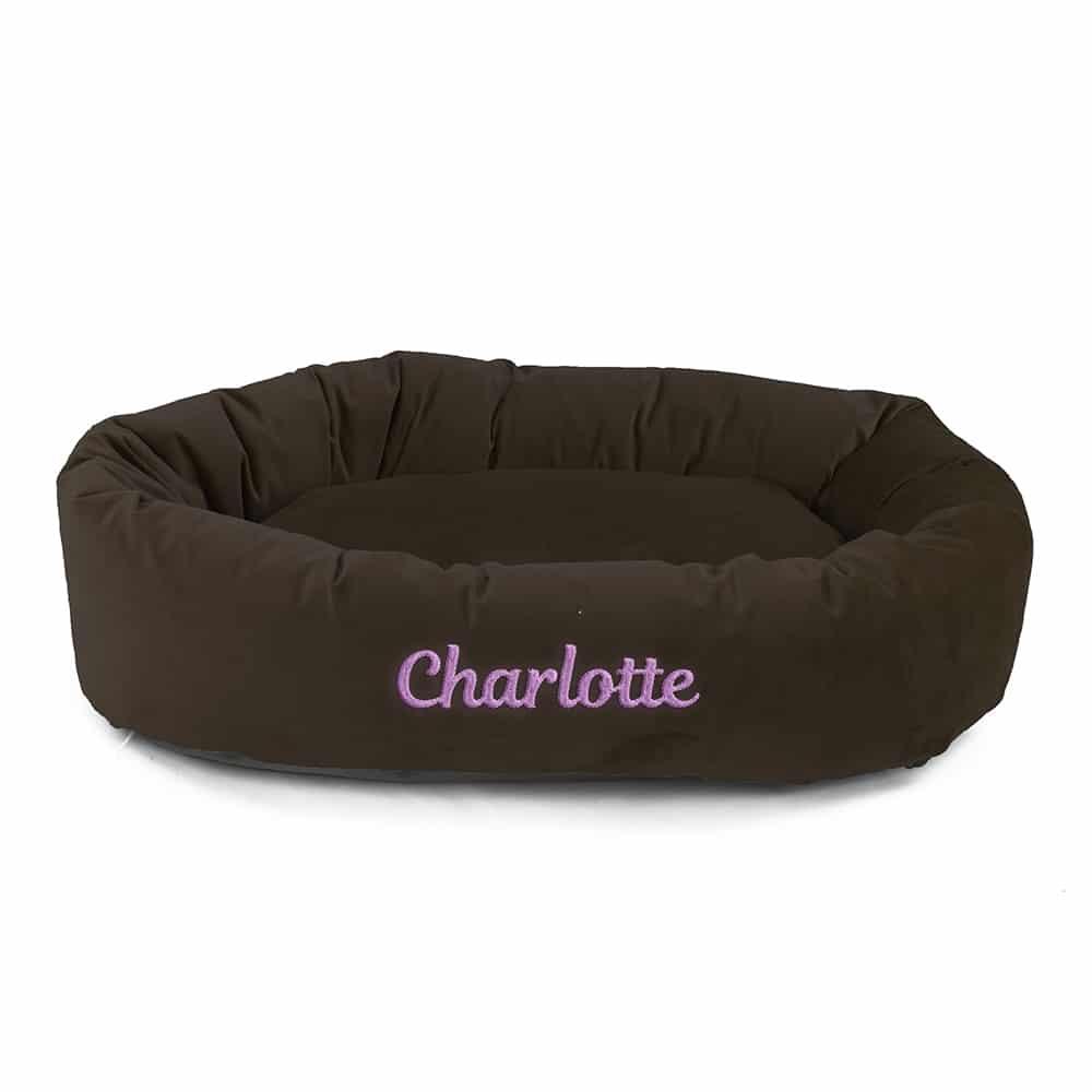 Velvet Bagel Dog Bed Personalized - Main Image