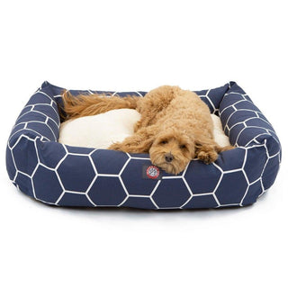 Navy Blue Hexo Shapes Contemporary Bagel