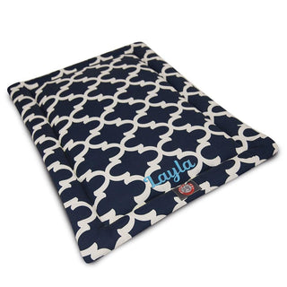 Navy Trellis Crate Mat - Personalized