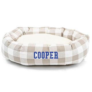 Tan Anderson Check Sherpa Bagel - Personalized