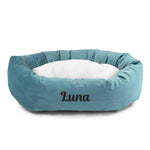 Turquoise Velvet Sherpa Bagel - Personalized
