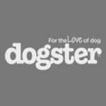 'Dogster logo with the text 'For the LOVE of dog' above the name.'